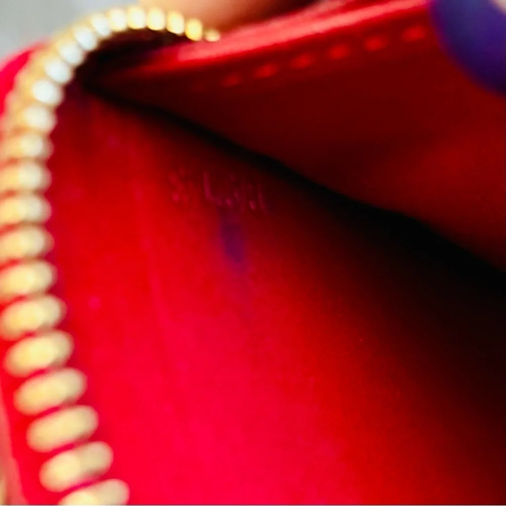 Louis Vuitton Cherry Red Vernis Zip Around Long Wallet